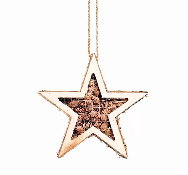 Estrelas de Pinhas Decorativa Marrom - Tamanho P - Cromus Natal - 1 unidade - Rizzo