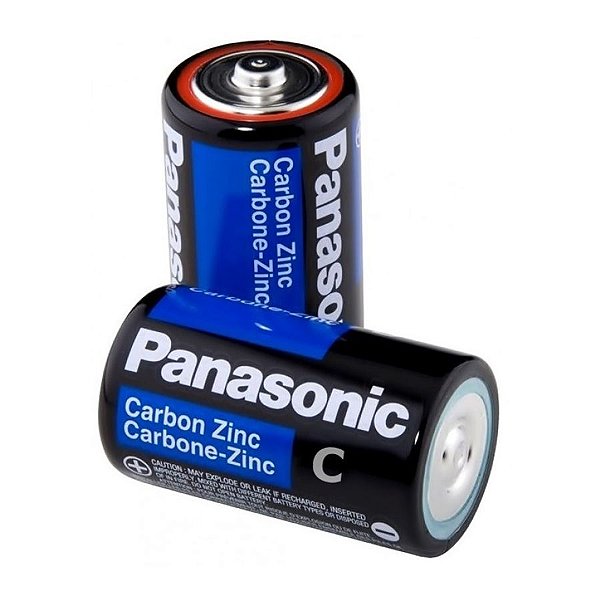 Pilha Comum Tipo C - 1,5V - 2 unidades - Panasonic  - Rizzo Balões