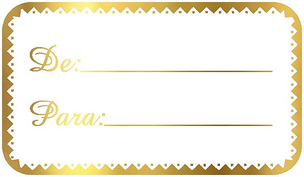 Adesivo Etiqueta De/Para Dourado - 2cm x 3,5cm - Ref.2133 - 100 unidades - Stickr - Rizzo Balões