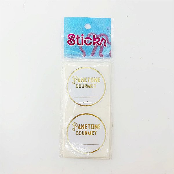 Adesivo Panetone Gourmet - 4,5cm x 4,5cm - Ref.2049 - 50 unidades - Stickr - Rizzo Balões
