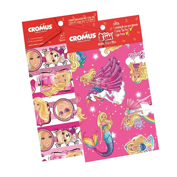 Kit Para Saco Presentes - Barbie  - 30 unidades - Cromus Atacado - Rizzo - INATIVADO