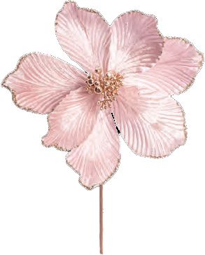 Galho Pick Poinsetia Decorativo - Magnólia Rosa - Cromus Natal - 1 unidade - Rizzo