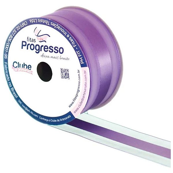 Fita de Voal Roxo - Cor 675 - 10m x 15mm - 1 unidade - Fitas Progresso - Rizzo