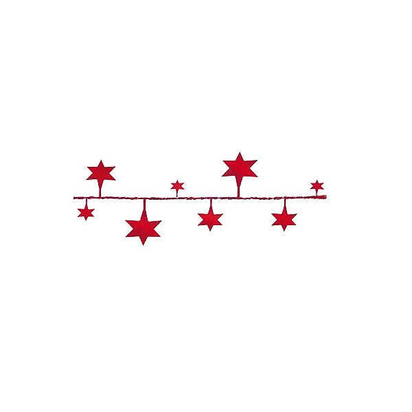 Fio Metalizado Fantasia - Estrela Grande Vermelho  - 10 unidades - Cromus Atacado - Rizzo