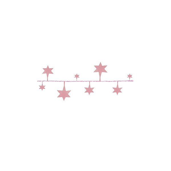 Fio Metalizado Fantasia - Estrela Grande Rosa - 10 unidades - Cromus Atacado - Rizzo