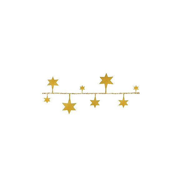 Fio Metalizado Fantasia - Estrela Grande Ouro - 10 unidades - Cromus Atacado - Rizzo