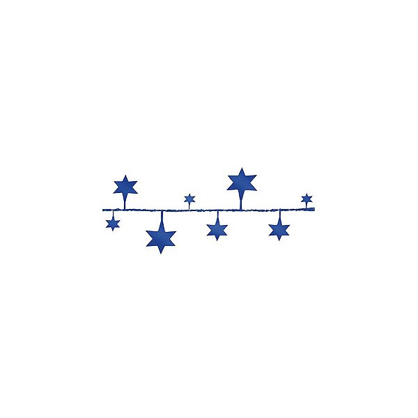 Fio Metalizado Fantasia - Estrela Grande Azul - 10 unidades - Cromus Atacado - Rizzo
