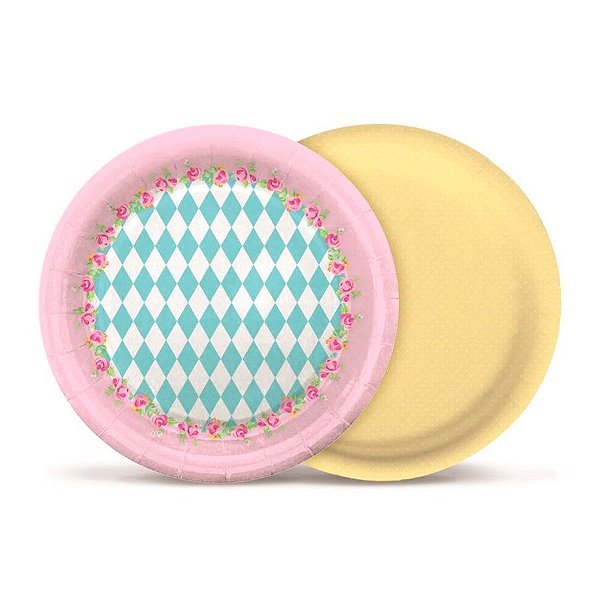 Prato Descartável - Chá das Meninas - Cromus Festa - 8 unidades - Rizzo