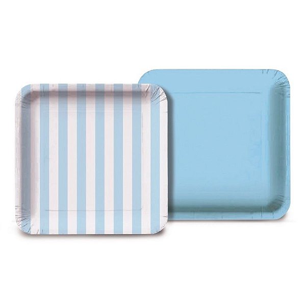 Prato Rosa Cromus - Azul Bebê - 8 unidades - Cromus - Rizzo