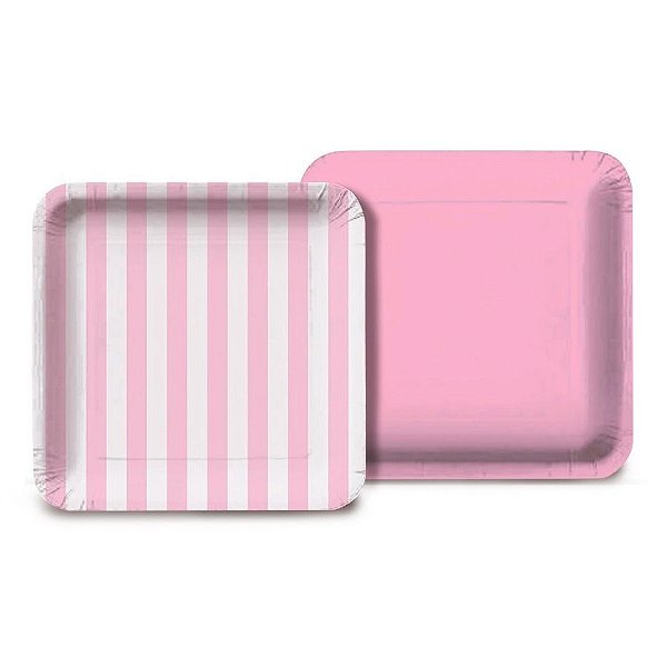 Prato Rosa Cromus - Rosa Bebê - 8 unidades - Cromus - Rizzo