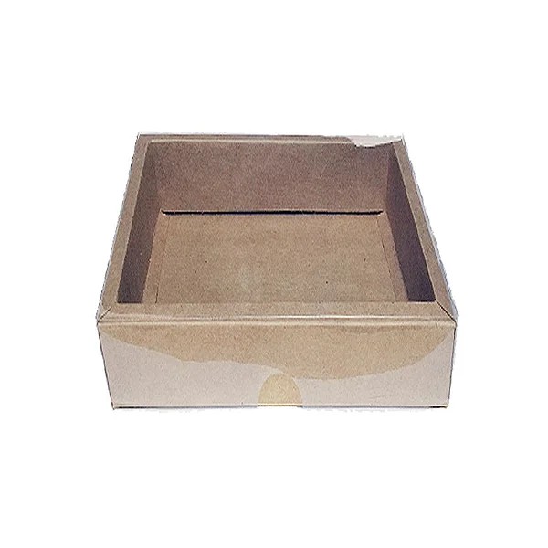Caixa com Tampa Transparente Nº 6 (13cm x 13cm x 4cm) Kraft 10 unidades Assk Rizzo Embalagens