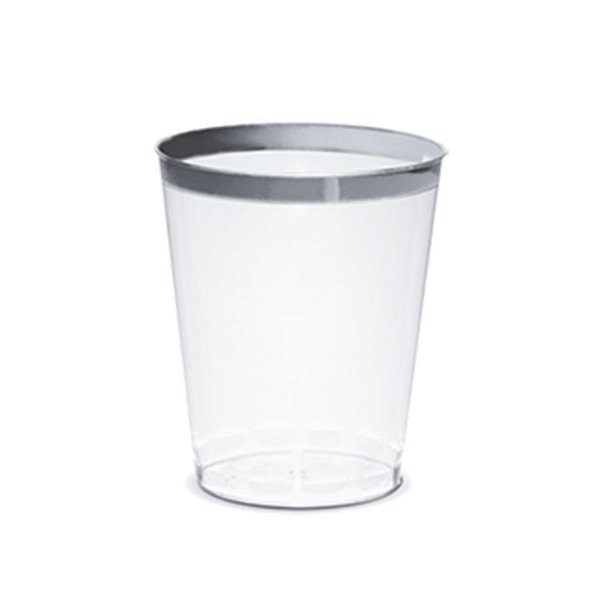 Copo Borda Prata - 4 unidades - 300 ml - Rizzo​