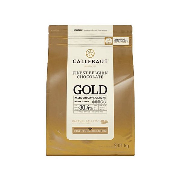 Chocolate Belga Callebaut - Caramelo - Gold - Gotas - CHK-R30GOLD-BR-25A - 2,01kg - Rizzo