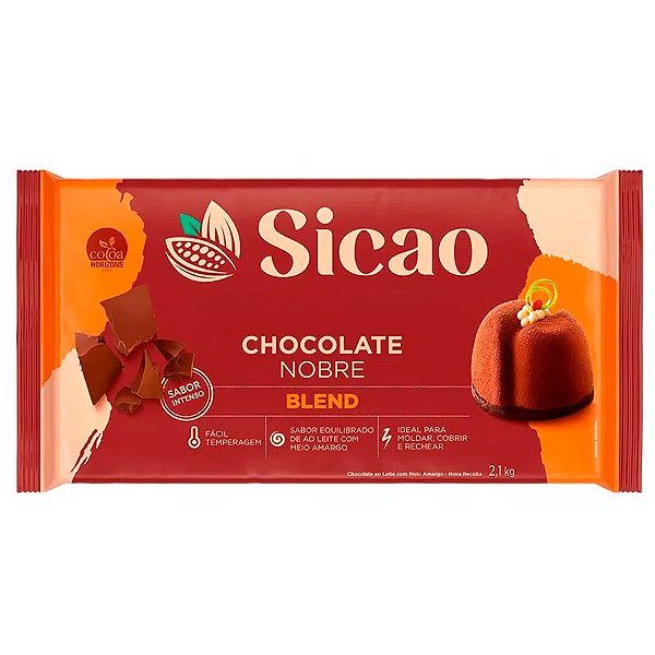 Chocolate Nobre Blend - Barra - 2,1 kg  - 1 unidade - Sicao - Rizzo
