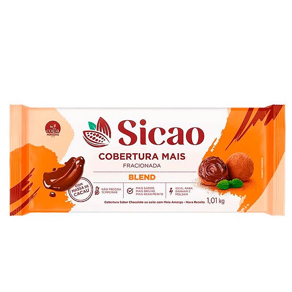 Cobertura Mais Blend  - Barra - 1,01 kg  - 1 unidade - Sicao - Rizzo