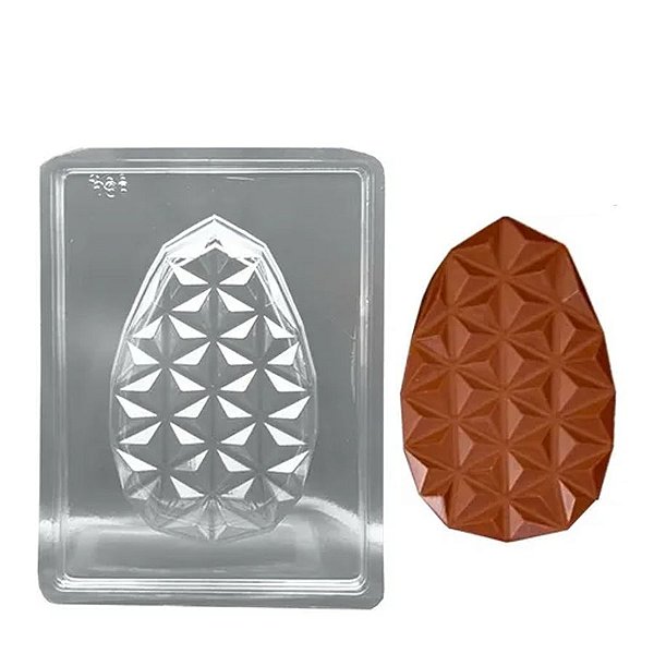 Forma de Acetato Especial - Ovo Diamantado Plano - Ref. FP168 - 1 unidade - Crystal
