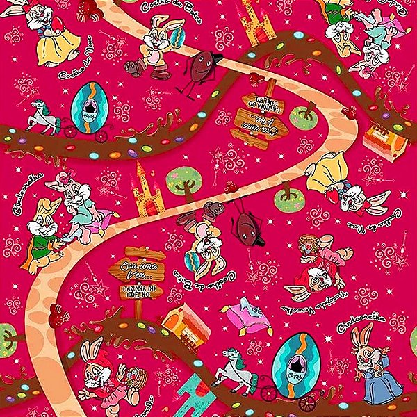 Folha para Ovos de Páscoa Metalizado Contos de Fada Pink 69x89cm - 5 unidades - Cromus - Rizzo