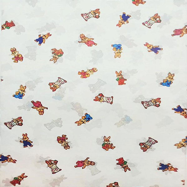 Papel de Seda - 49x69cm - Coelhinhos - 10 unidades - Cromus - Rizzo