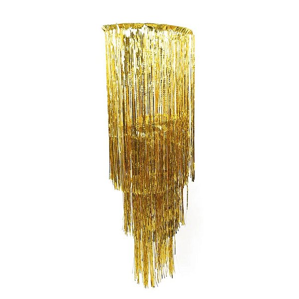 Lustre Metalizado Dourado - 40x125 cm - 1 unidade - Cromus - Rizzo