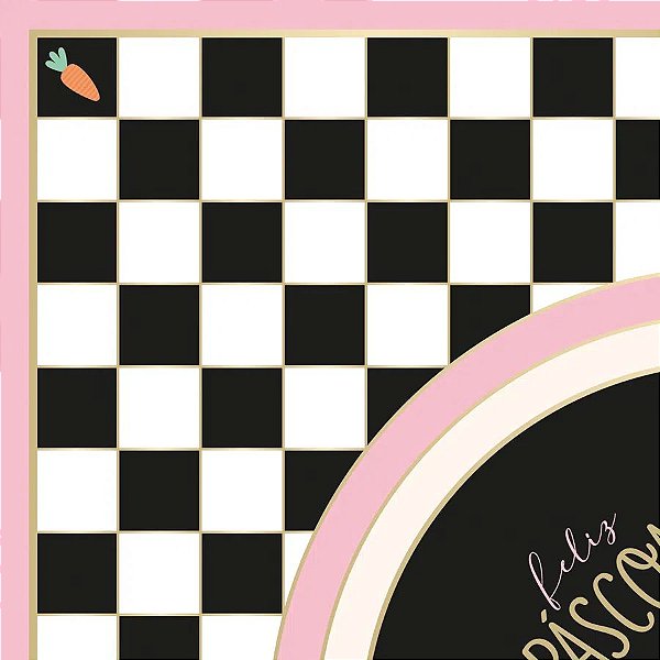 Saco Express 44x44cm para Ovos de 500g a 750g Quadros Rosa - 5 unidades - Cromus Páscoa - Rizzo
