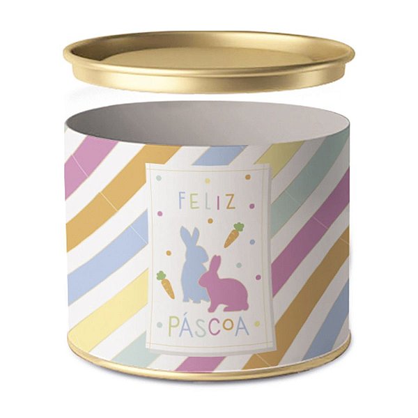 Lata para Bombons Bliss Listrada 7 x 10 cm  - 1 unidade - Cromus Páscoa - Rizzo
