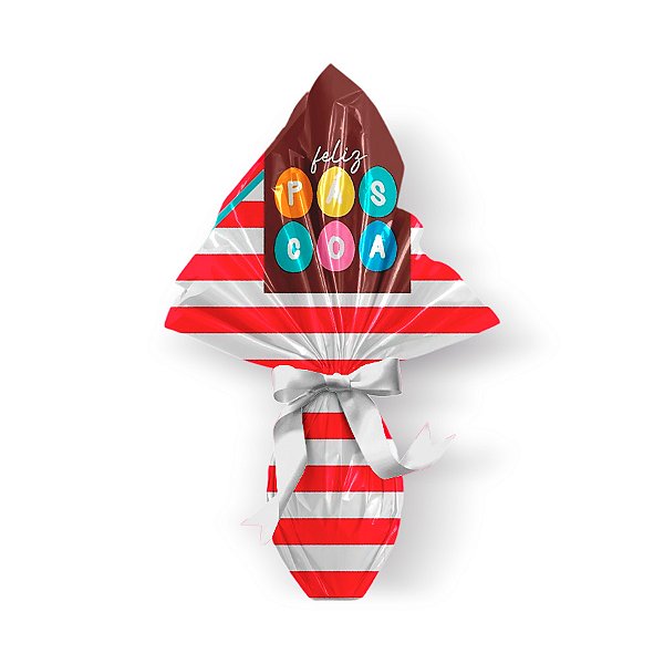 Saco Express 32x32cm para Ovos de 150g a 200g - Happy Vermelho - 5 unidades - Cromus Páscoa - Rizzo