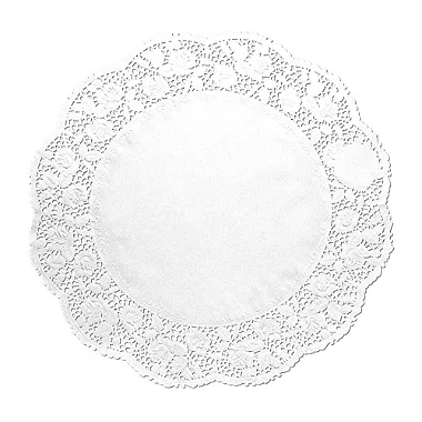 Fundo Rendado de Papel Redondo Branco 9cm - 24 un - Rizzo