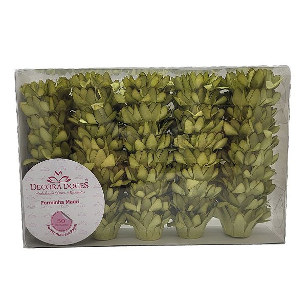 Forminha Para Doces Finos Madri - Tons Verde Oregano Matte - 50 unidades - Decora Doces - Rizzo