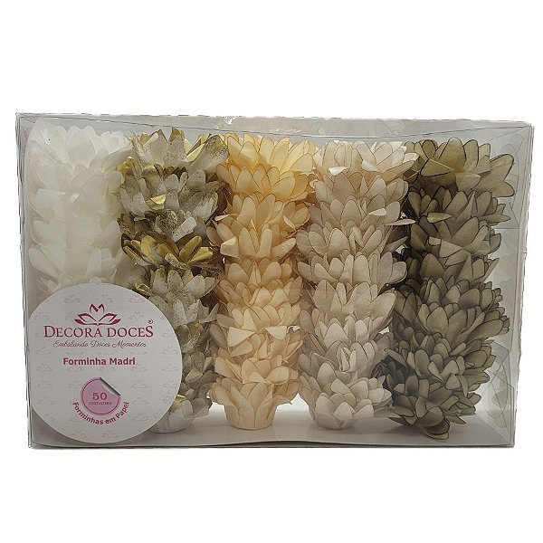 Forminha Para Doces Finos Madri - Tons Cappuccino - 50 unidades - Decora Doces - Rizzo
