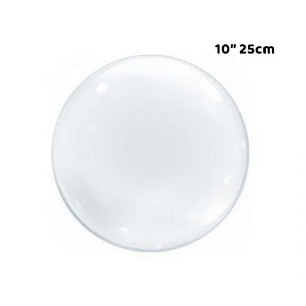 Balão Bubble Transparente - 10" 25cm - 50 Unidades - Bobo Balloon