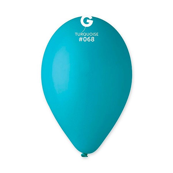 Balão de Festa Látex Liso - Turquoise (Turquesa) #068 -  Gemar - Rizzo