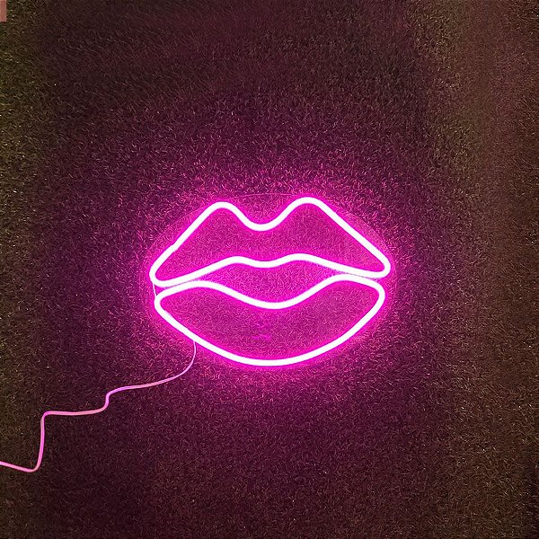 Painel Led Neon - Boca Rosa - 1 unidade - Rizzo