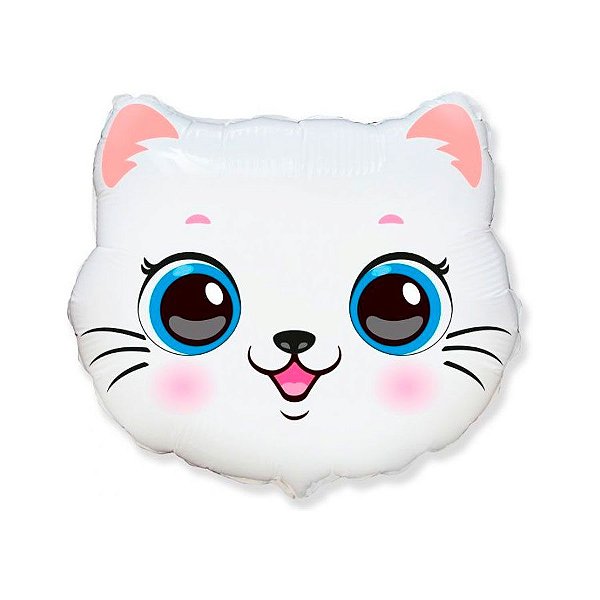 Balão de Festa Metalizado 22'' 55cm - Gatinho - 1 unidade - Flexmetal - Rizzo