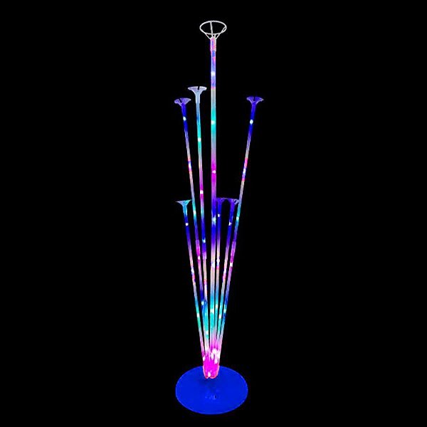 Suporte para Balões com Base Azul e Leds Coloridos - 01 Unidade - Partiufesta - Rizzo