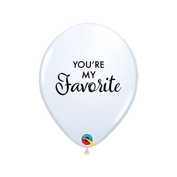 Balão de Festa Látex Liso Decorado - You Are My Favorite - 11" 28cm - 50 unidades - Qualatex Outlet - Rizzo