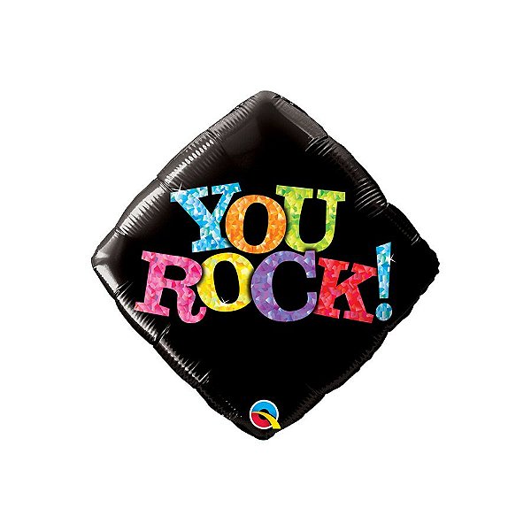 Balão de Festa Microfoil 18" 46cm - Diamante You Rock! (Você é Demais) - 1 unidade - Qualatex Outlet - Rizzo