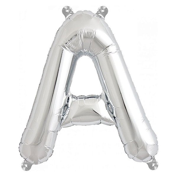 Balão de Festa Microfoil 16" 40cm - Letra A Prata - 1 unidade - Qualatex Outlet - Rizzo
