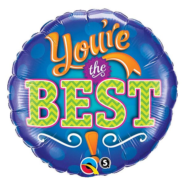 Balão de Festa Microfoil 9" 22cm - Redondo You're The Best - 1 unidade - Qualatex Outlet - Rizzo