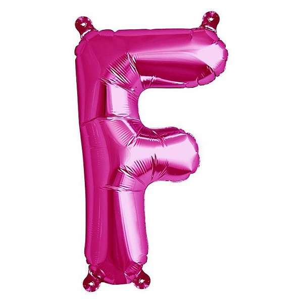 Balão de Festa Microfoil 34" 86cm - Letra F Magenta - 1 unidade - Qualatex Outlet - Rizzo