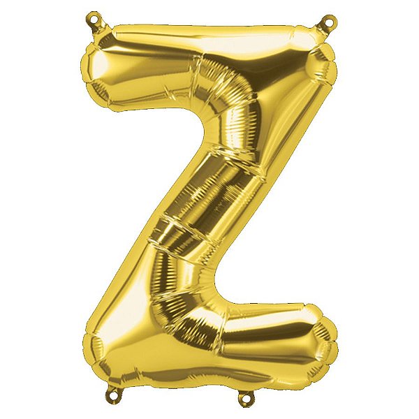 Balão de Festa Microfoil 34" 86cm - Letra Z Ouro - 1 unidade - Qualatex Outlet - Rizzo