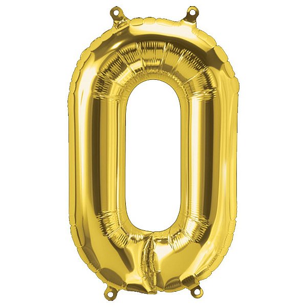 Balão de Festa Microfoil 34" 86cm - Letra O Ouro - 1 unidade - Qualatex Outlet - Rizzo