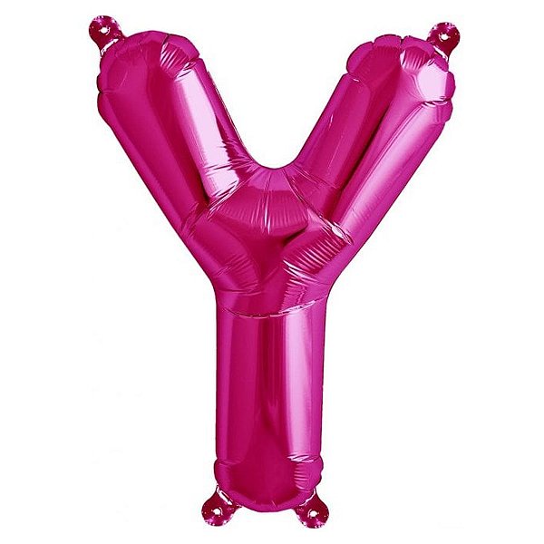 Balão de Festa Microfoil 34" 86cm - Letra Y Magenta - 1 unidade - Qualatex Outlet - Rizzo