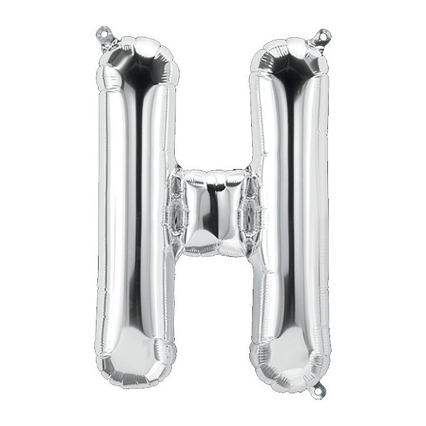 Balão de Festa Microfoil 16" 40cm - Letra H Prata - 1 unidade - Qualatex Outlet - Rizzo