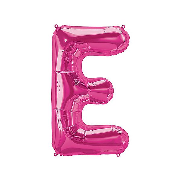 Balão de Festa Microfoil 16" 40cm - Letra E Magenta - 1 unidade - Qualatex Outlet - Rizzo