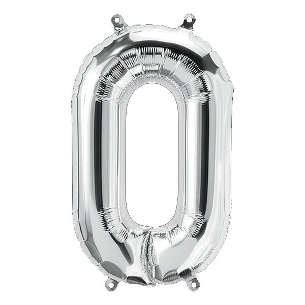 Balão de Festa Microfoil 16" 40cm - Letra O Prata - 1 unidade - Qualatex Outlet - Rizzo