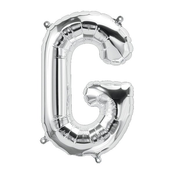 Balão de Festa Microfoil 34" 86cm - Letra G Prata - 1 unidade - Qualatex Outlet - Rizzo