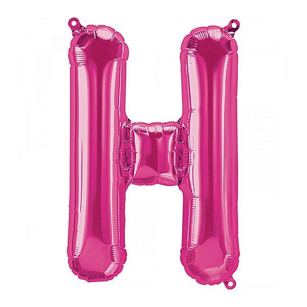 Balão de Festa Microfoil 34" 86cm - Letra H Magenta - 1 unidade - Qualatex Outlet - Rizzo