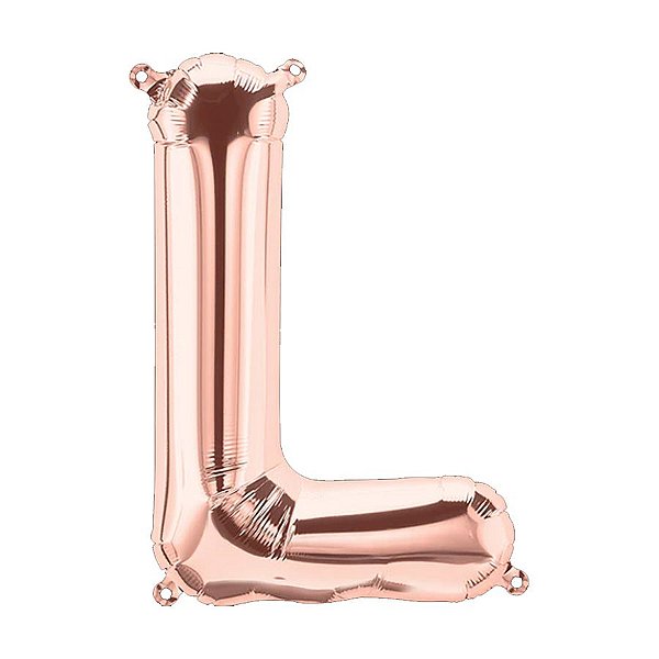 Balão de Festa Microfoil 34" 86cm - Letra L Rose Gold - 1 unidade - Qualatex Outlet - Rizzo