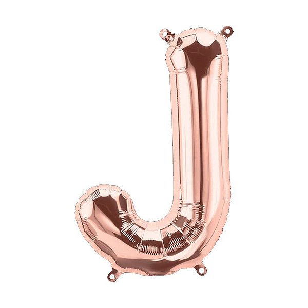 Balão de Festa Microfoil 34" 86cm - Letra J Rose Gold - 1 unidade - Qualatex Outlet - Rizzo
