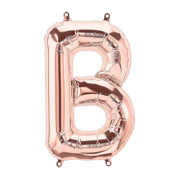 Balão de Festa Microfoil 34" 86cm - Letra B Rose Gold - 1 unidade - Qualatex Outlet - Rizzo